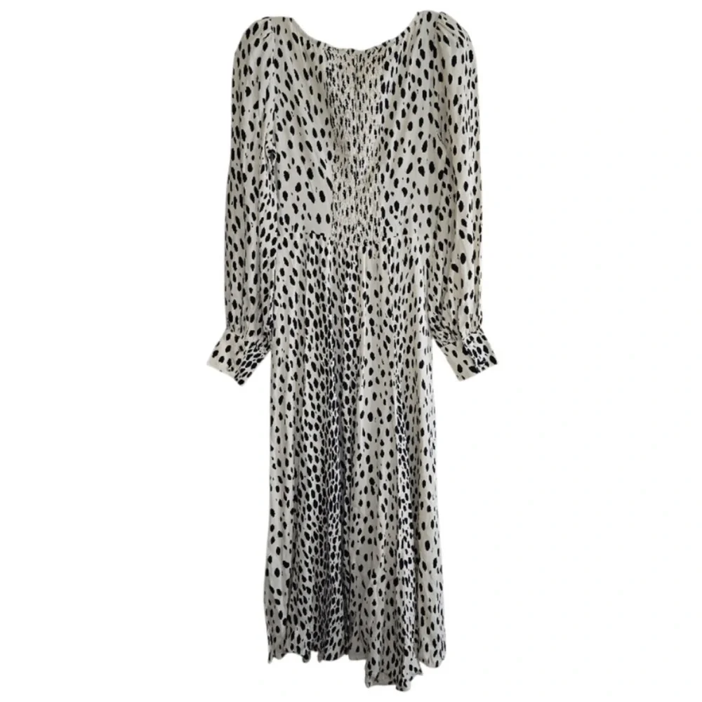 NWOT Reformation Alessi Midi Dress in
Cheetah Print Black White Long Sleeve 0 - Picture 11 of 14